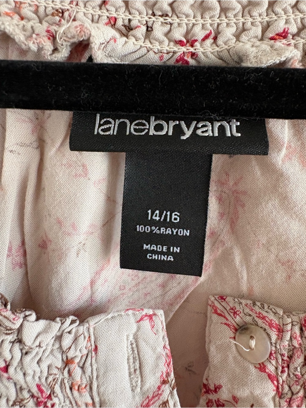 Lane Bryant Paisley Peasant Top Boho Blouse 3/4 Sleeves 14/16 Prairie Tradewife - Picture 3 of 7
